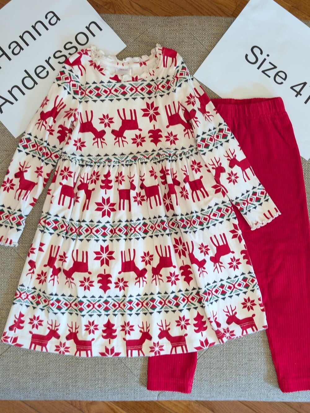Hanna Andersson 4T Reindeer Christmas Holiday Set